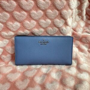 Kate Spade Large Slim Bi-Fold Blue Wallet